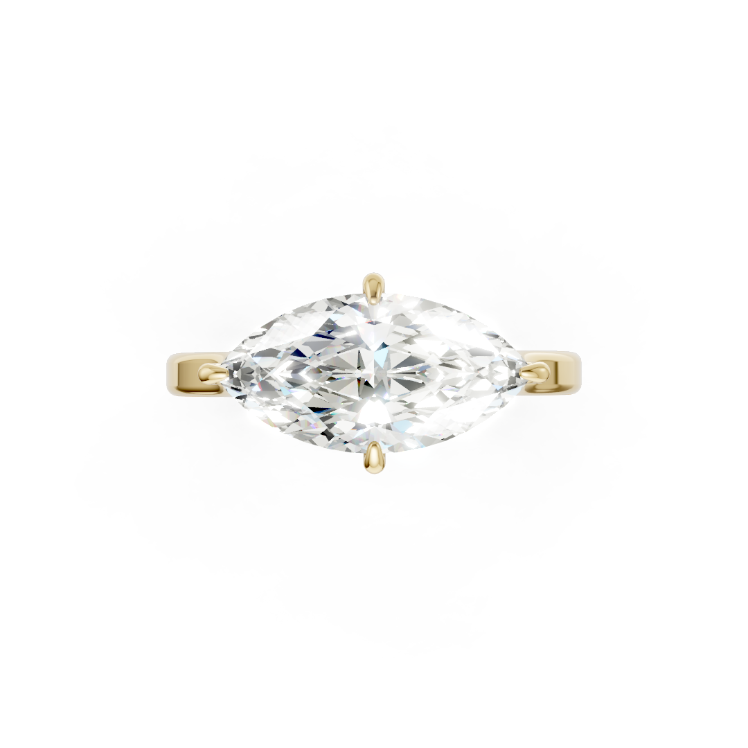 East West Marquise Solitaire Ring