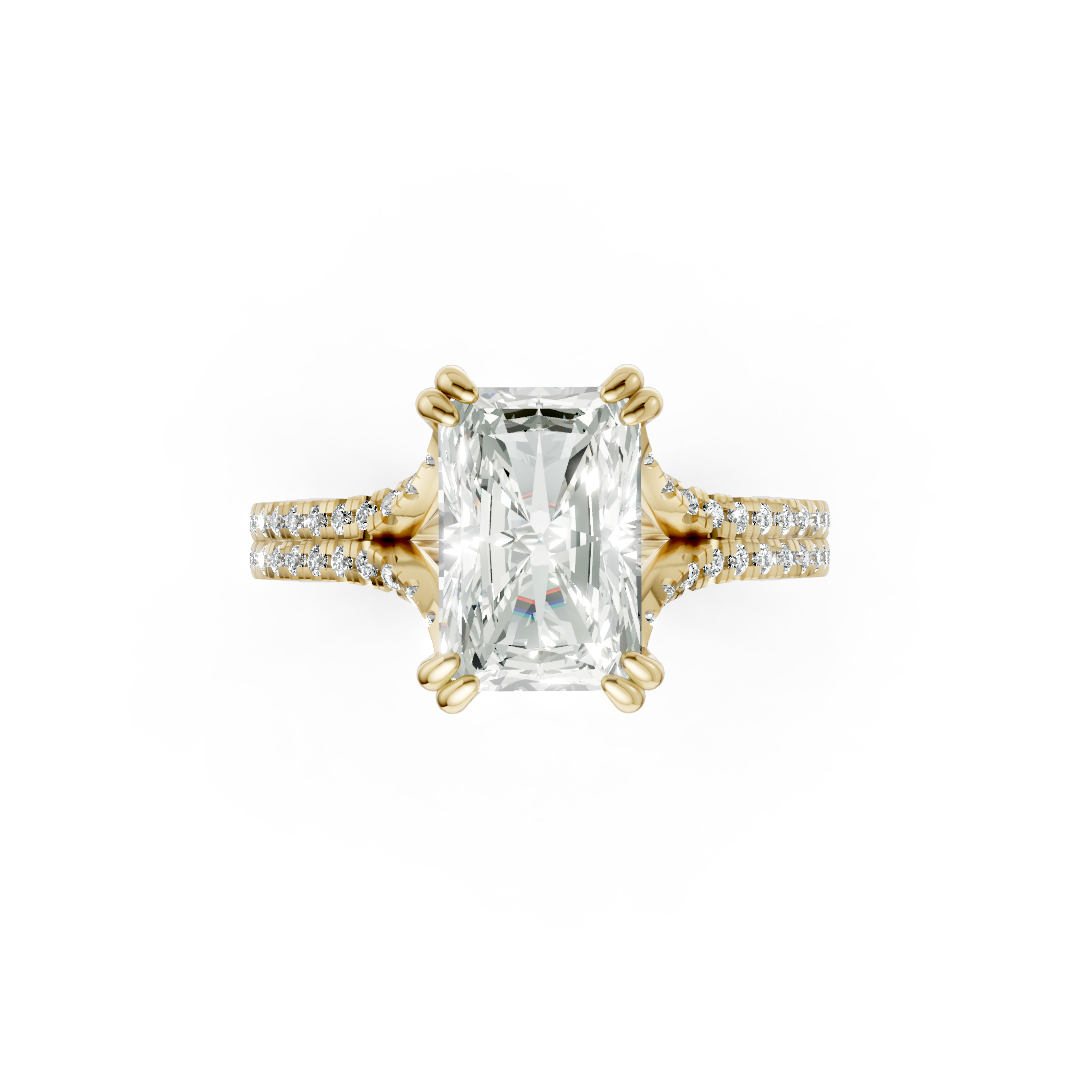 Radiant Diamond Double Band Engagement Ring