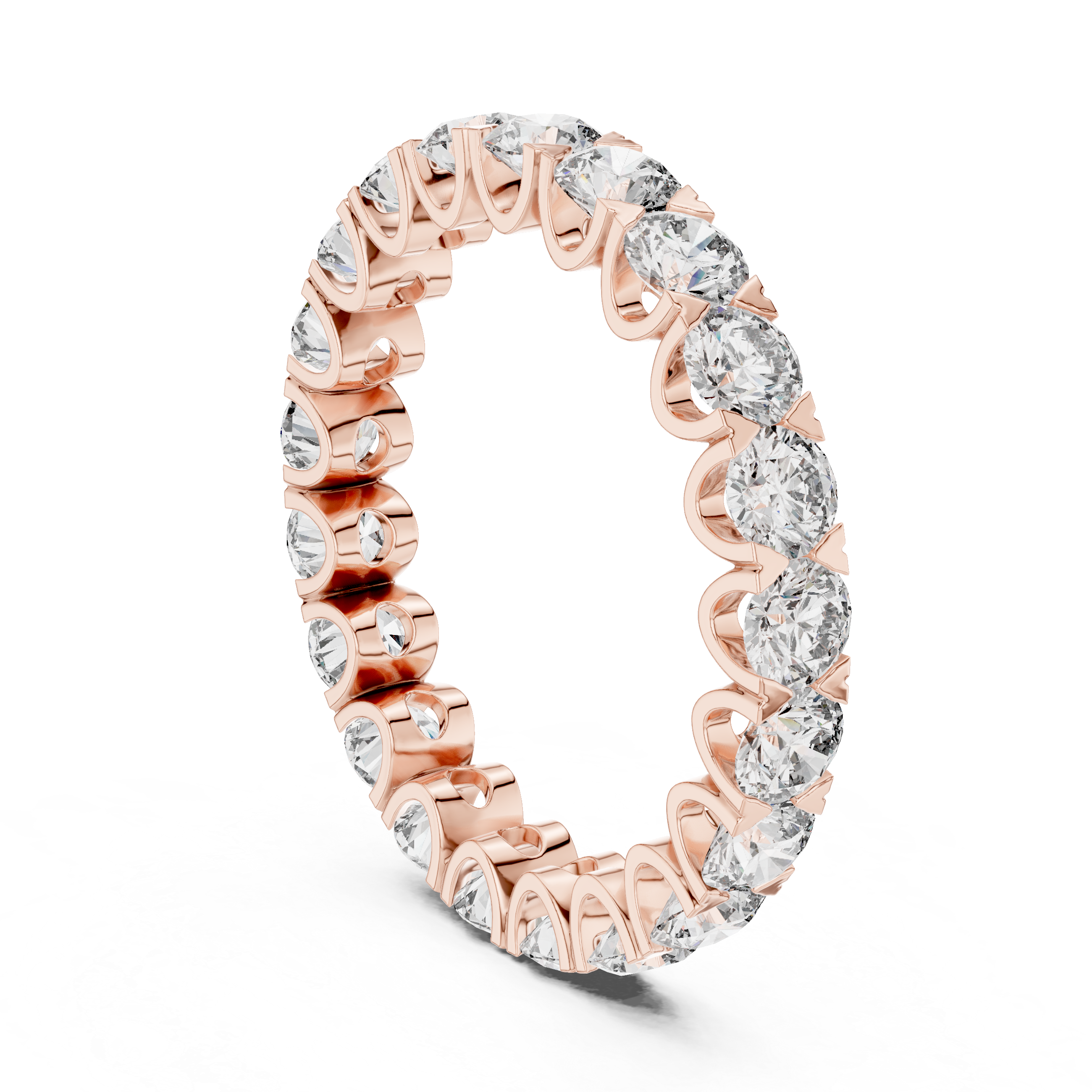 Round Diamond U Prong Eternity Band