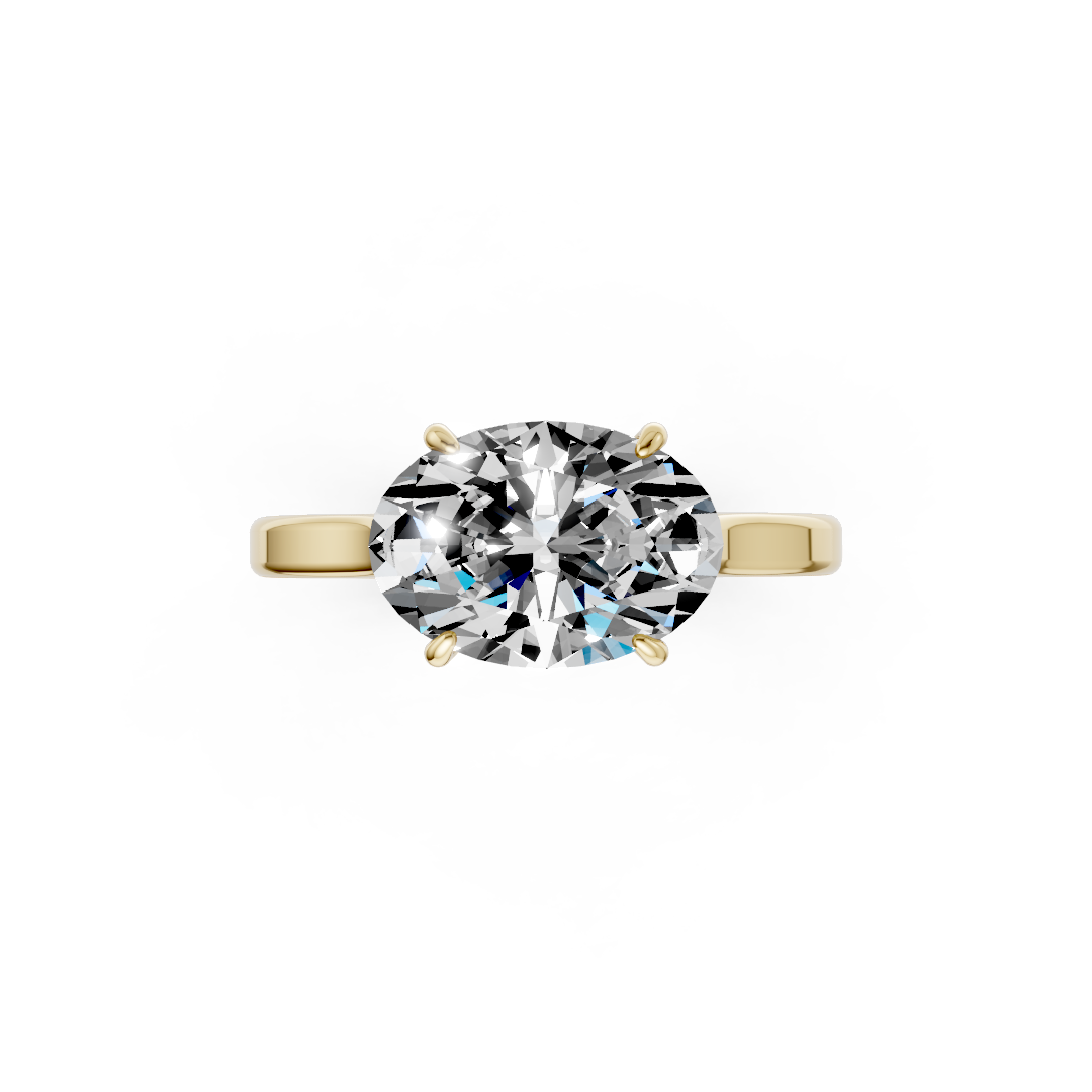 East West Oval Solitaire Ring