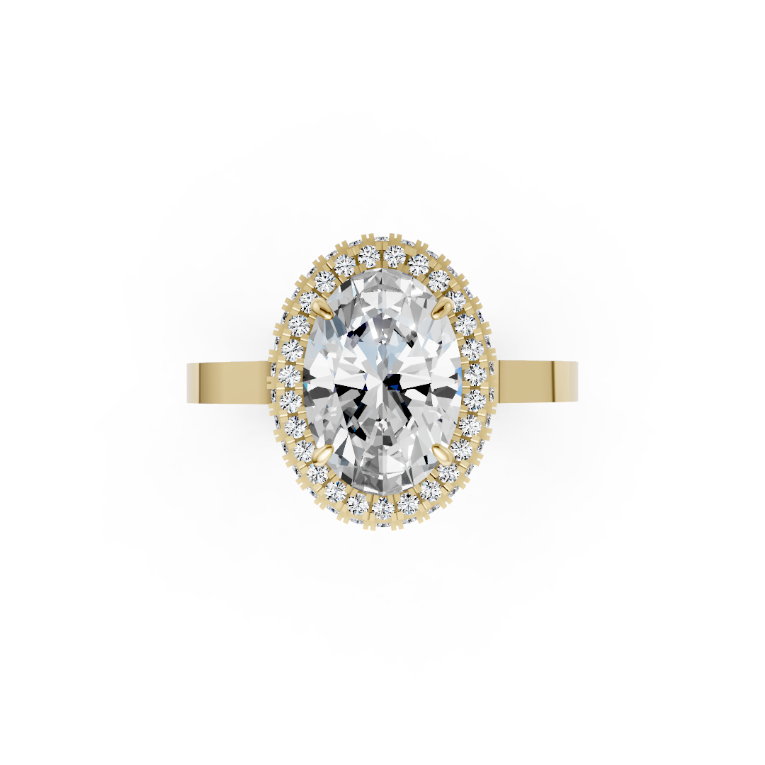 Oval Diamond Double Halo Ring