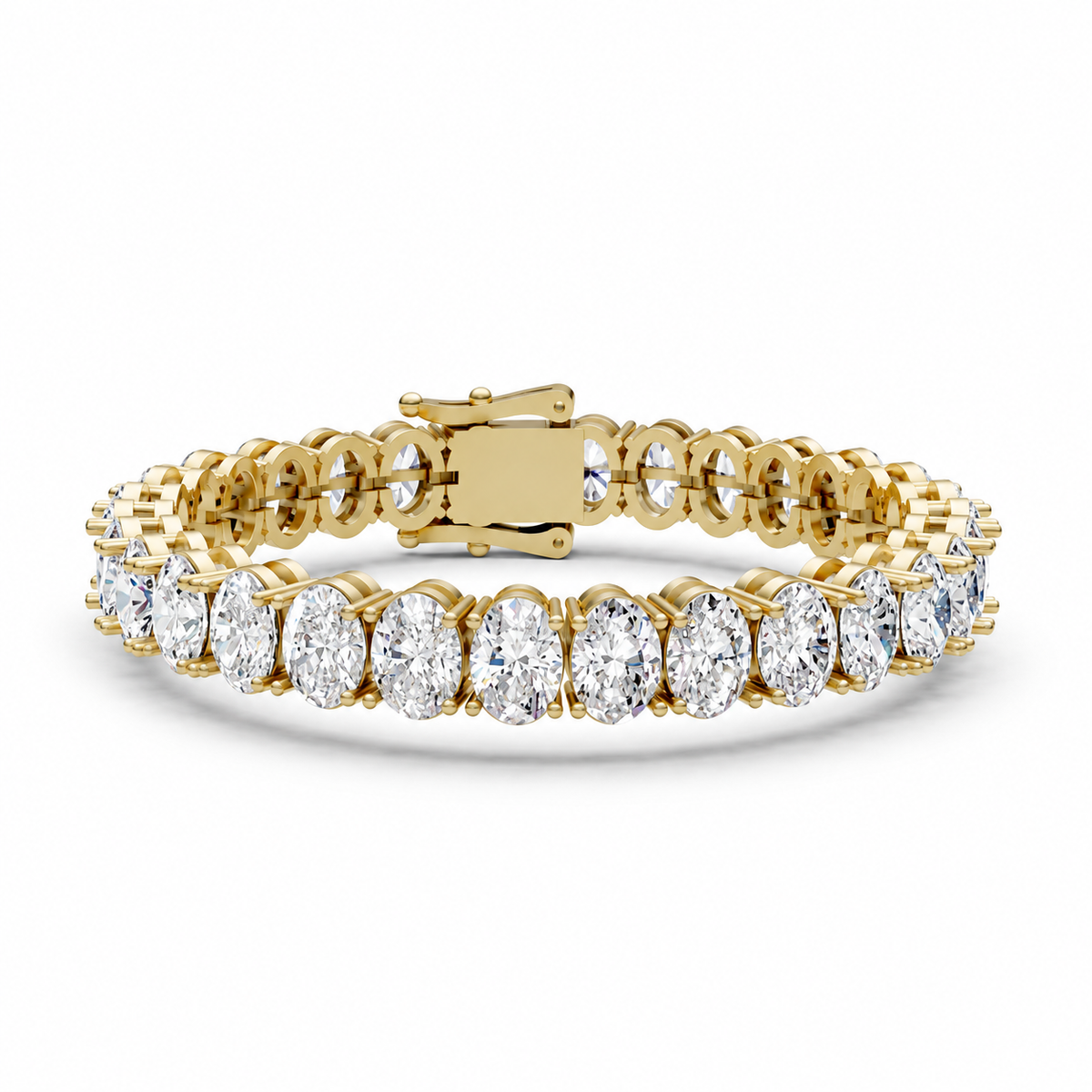 Statement Oval Cut Diamond Tennis Bracelet
