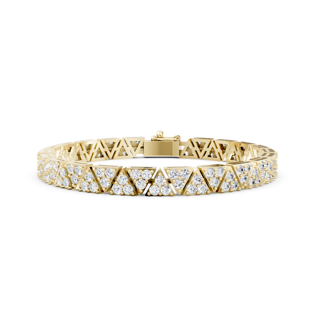 Triangle Shape Round Cut Diamond Tennis Bracelet