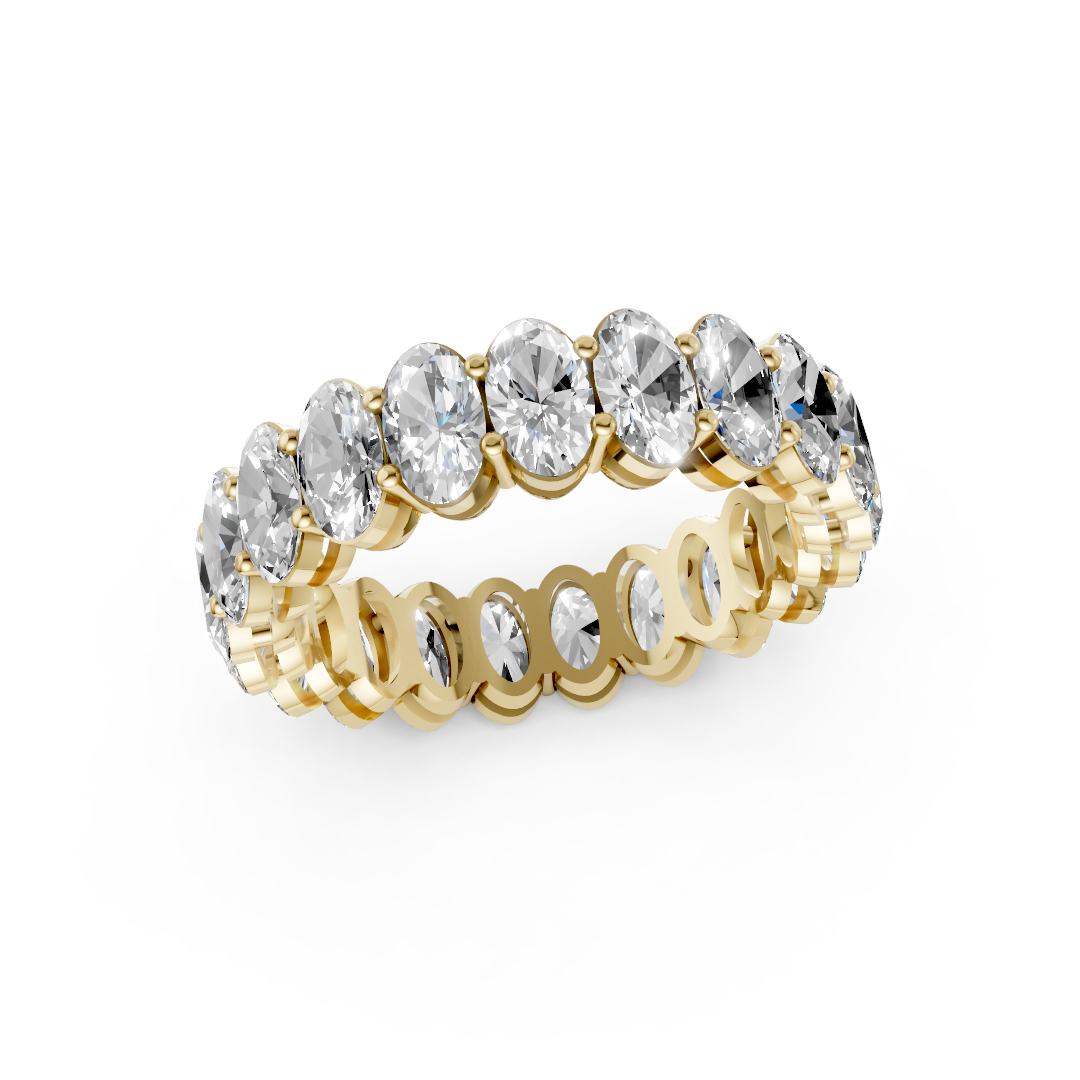Oval Diamond Shared Prong Eternity Band