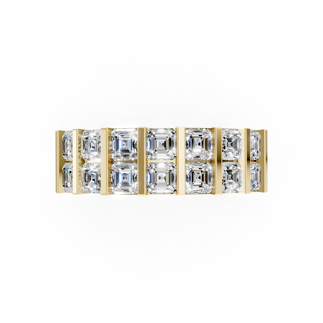 Asscher Double Row Diamond Band