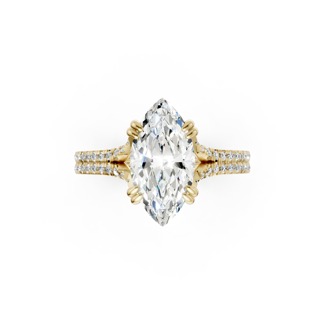 Marquise Diamond Double Band Engagement Ring