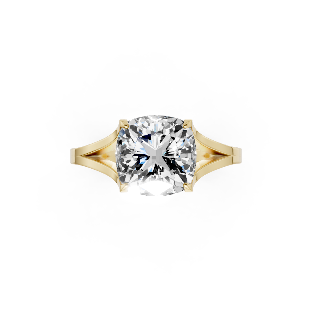 Cushion Cut Minimalist Split Shank Ring