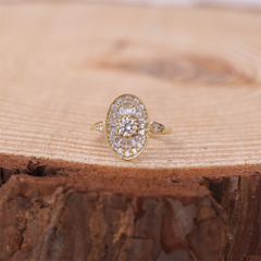 Oval Shape Round Cut Diamond Ring