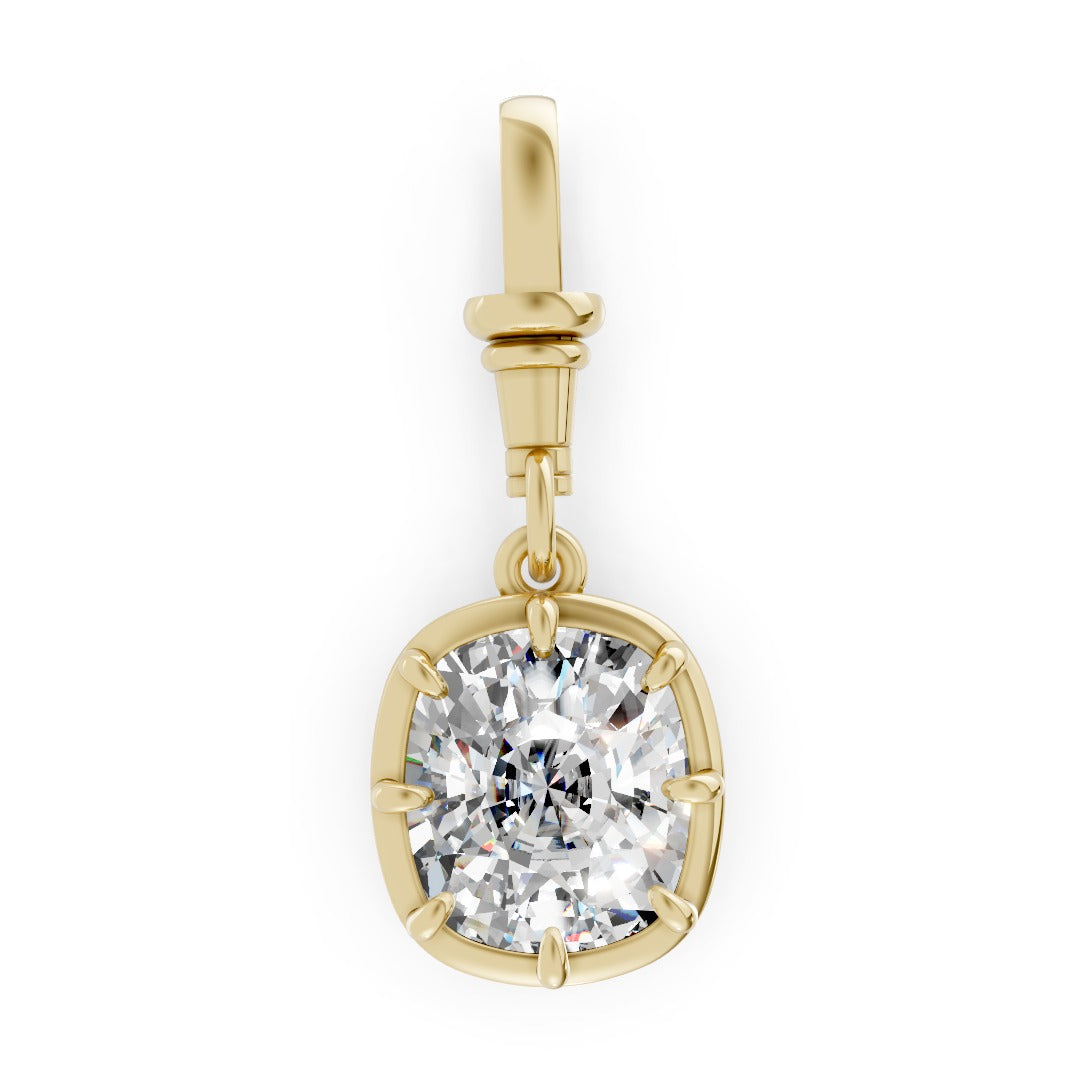 Cushion Shaped Classic Solitaire Bezel & Prong Set Pendant