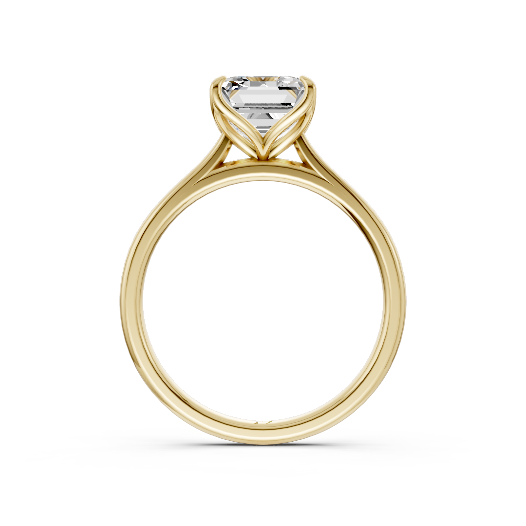Asscher Cut Flower Prong ring