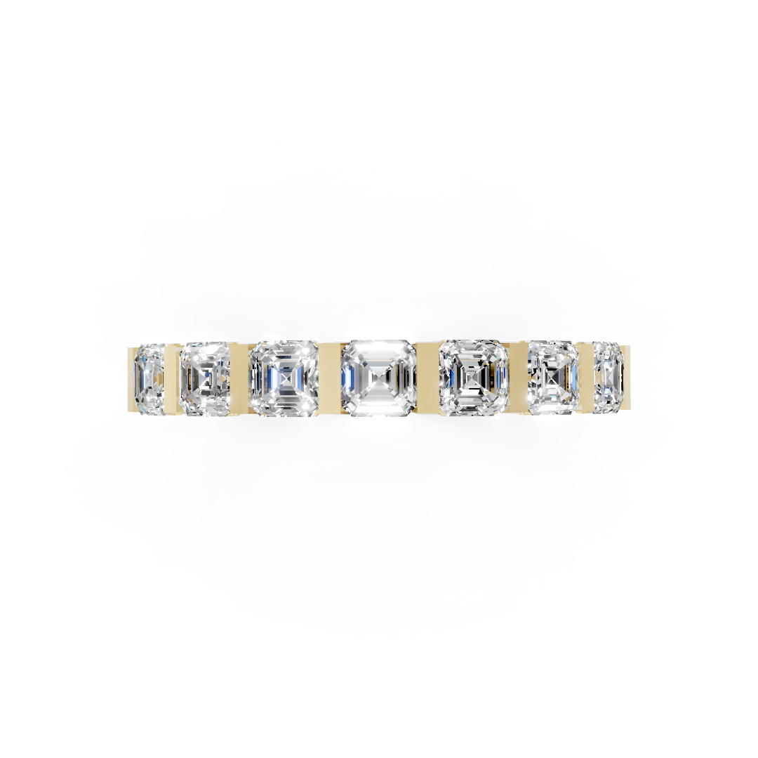 Channel Set Asscher Diamond Half Eternity Band