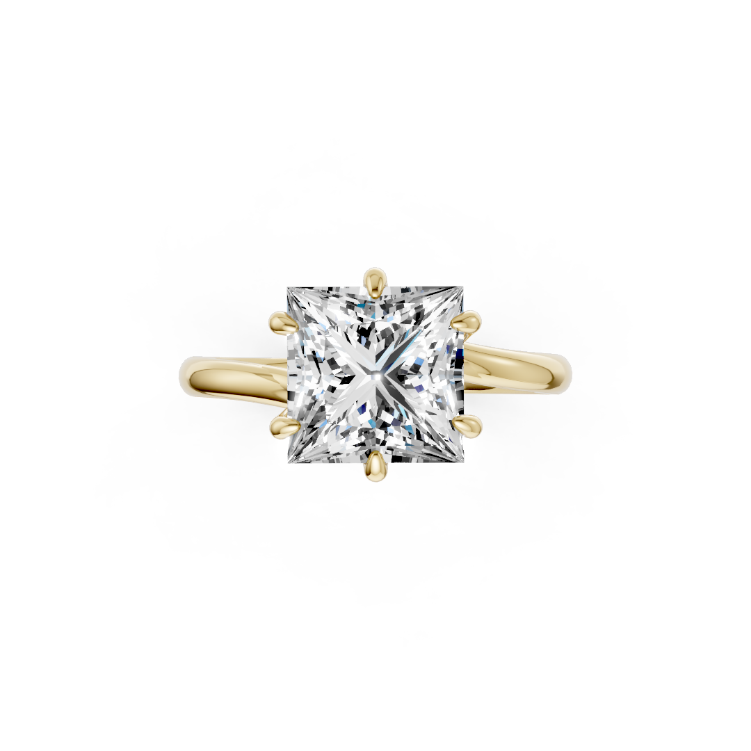 Princess Diamond Bypass Shank Solitaire Ring