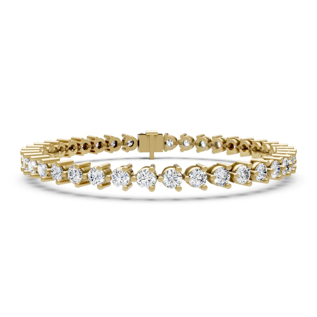 Classic Round Cut Lab Diamond Prong Setting Tennis Bracelet