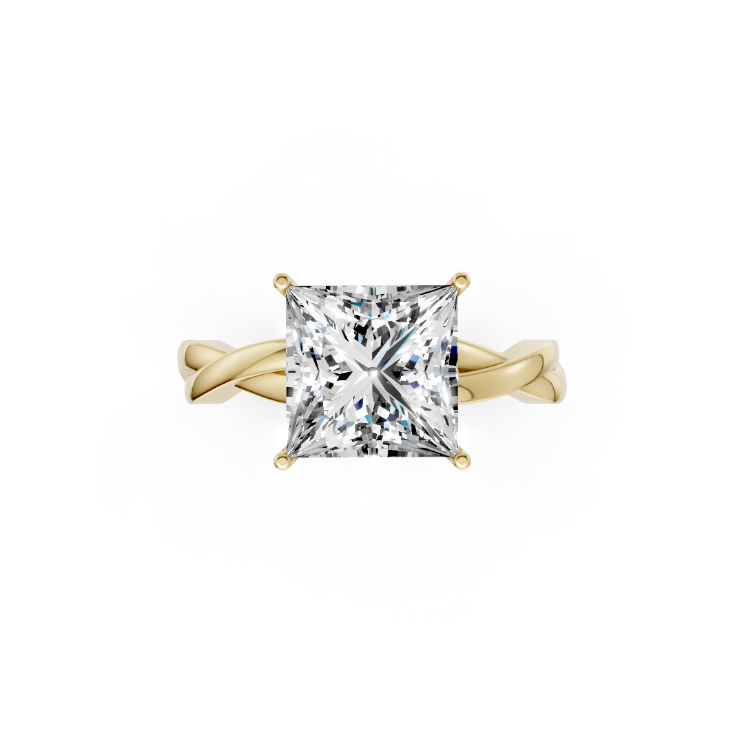 Princess Cut Diamond Crisscross Ring