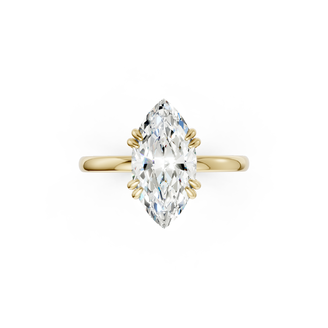 Double Prong Marquise Solitaire Ring