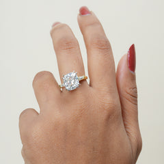 Cushion & Taper Baguette Double Prong Ring