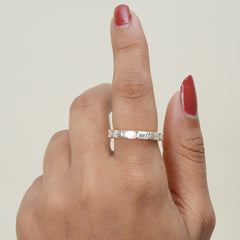 Baguette Diamond Half Eternity Stacking Ring