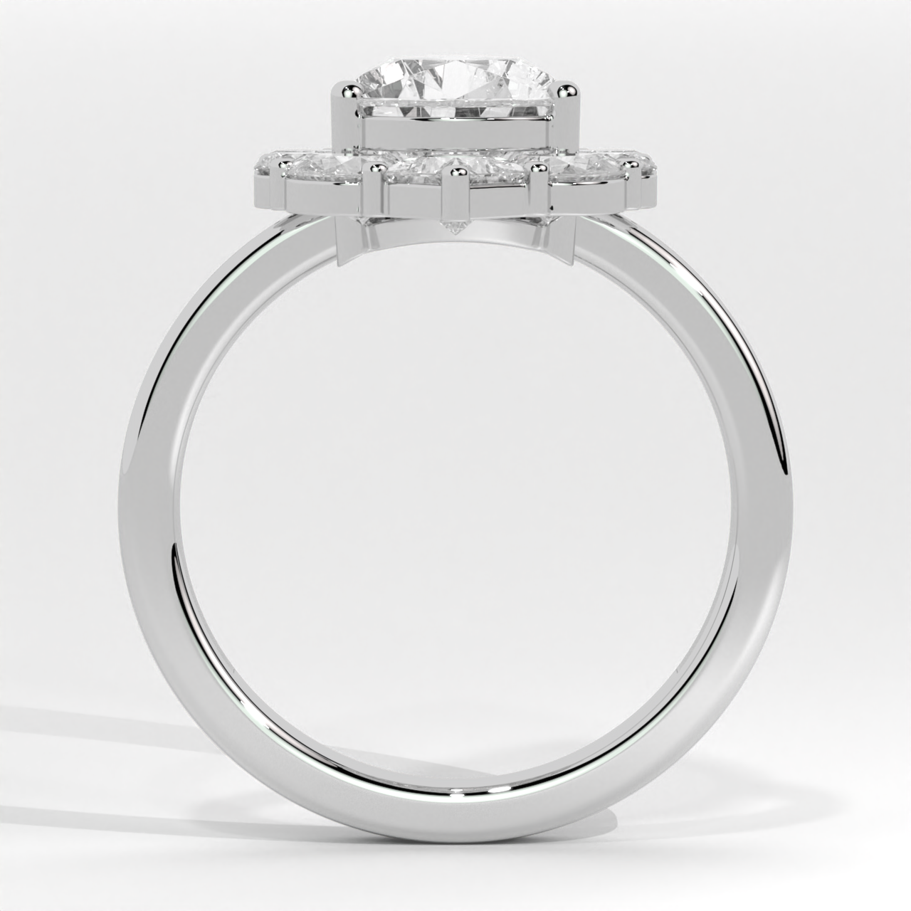 Classic Pear Cut Halo Diamond Wedding Ring
