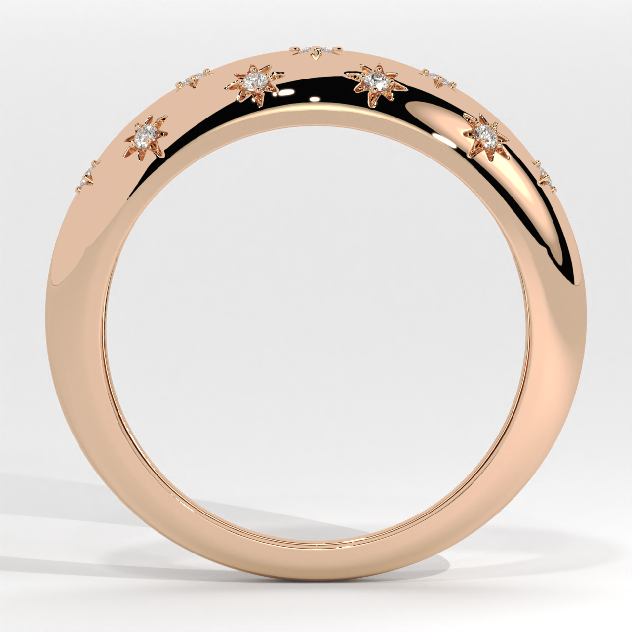Round Cut Starset Celestial Dome Band