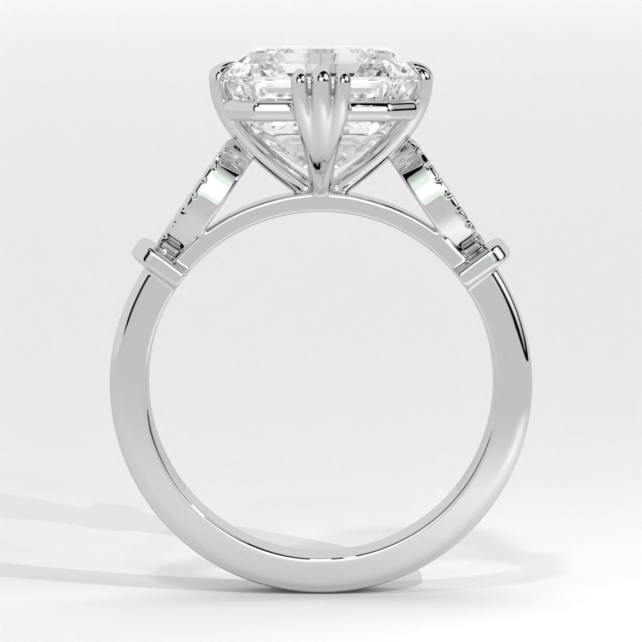 Asscher Cut Engagement Ring with Milgrain Accents