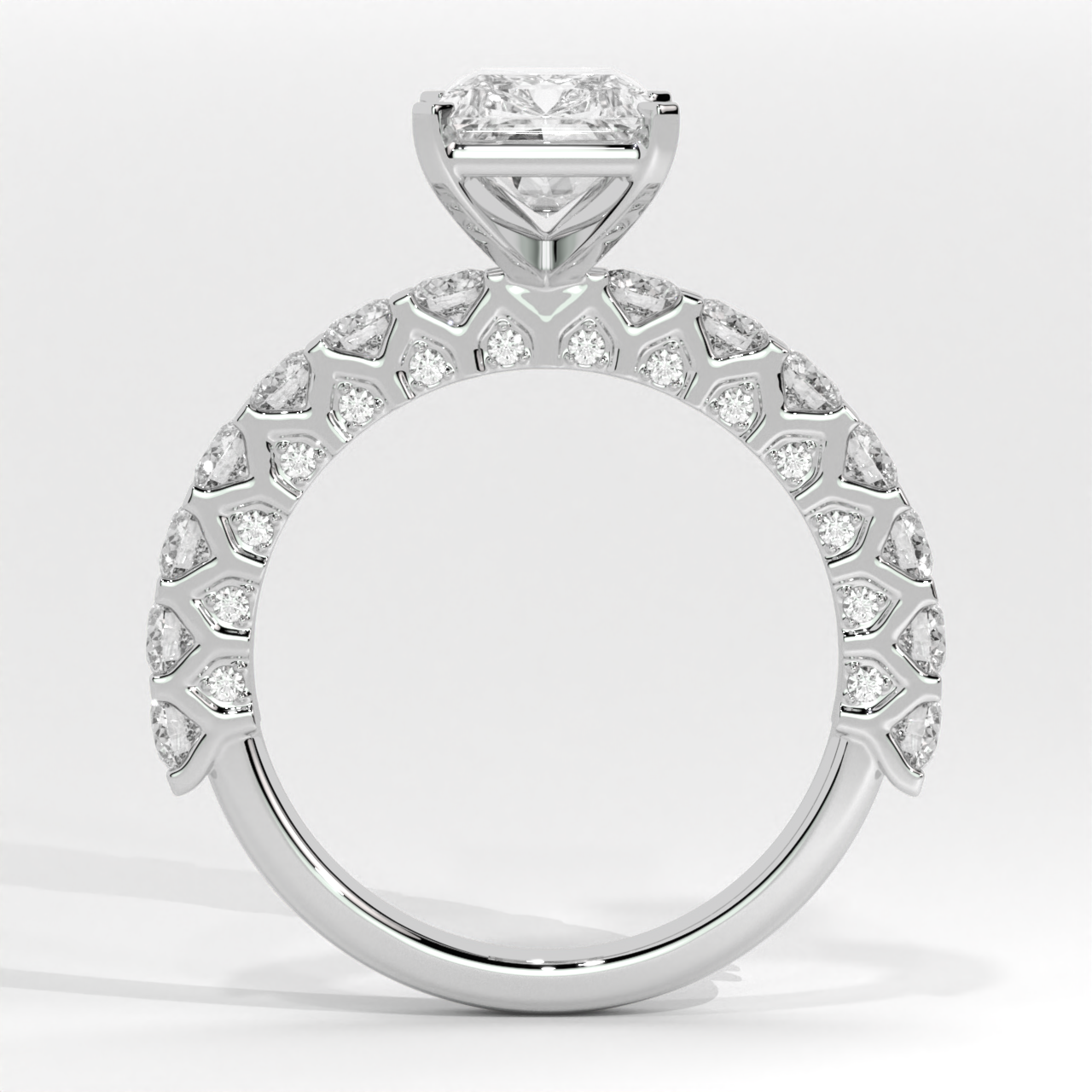 Radiant Cut Lab Created Diamond Engagement Ring