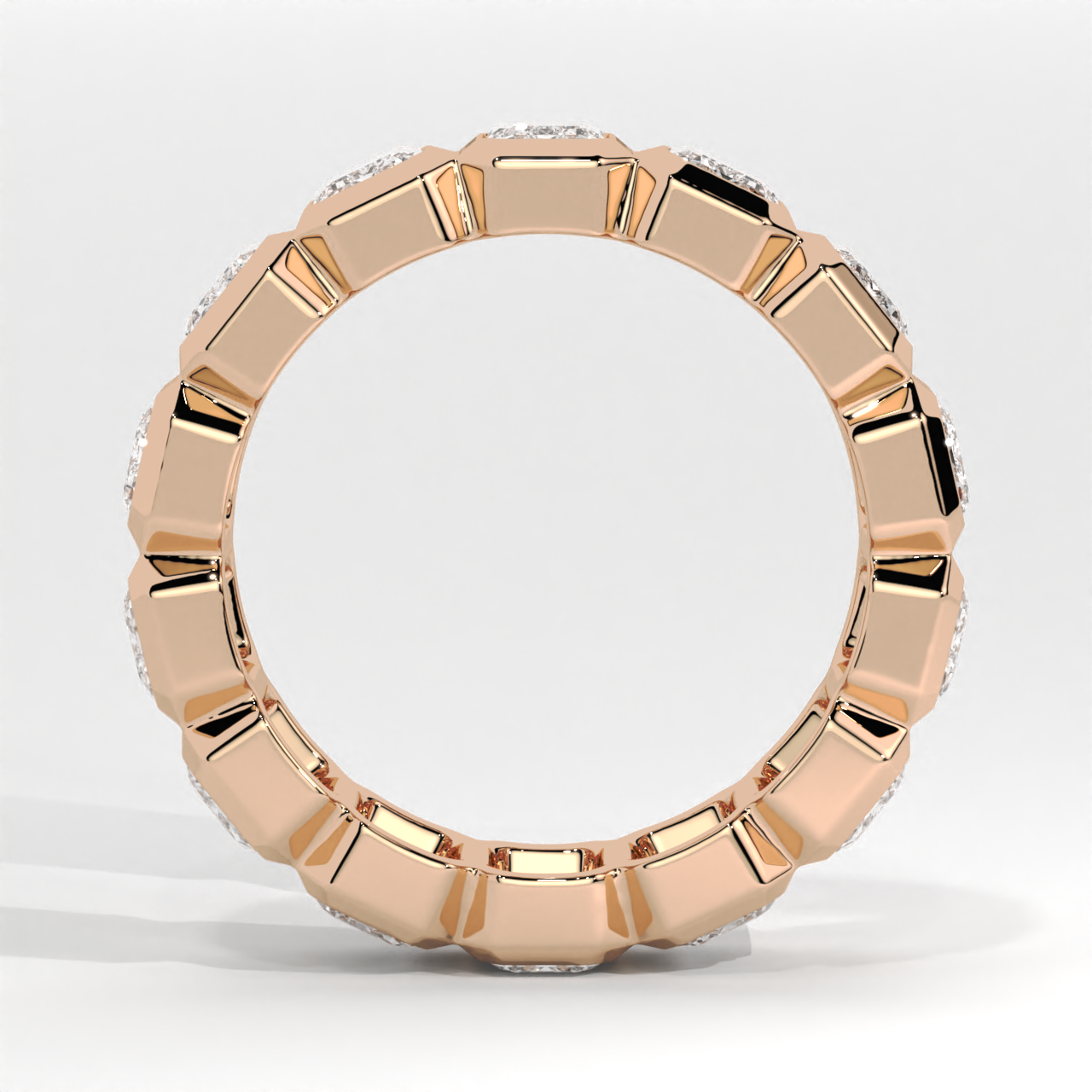 Bezel-Set Emerald Diamond Full Eternity Band