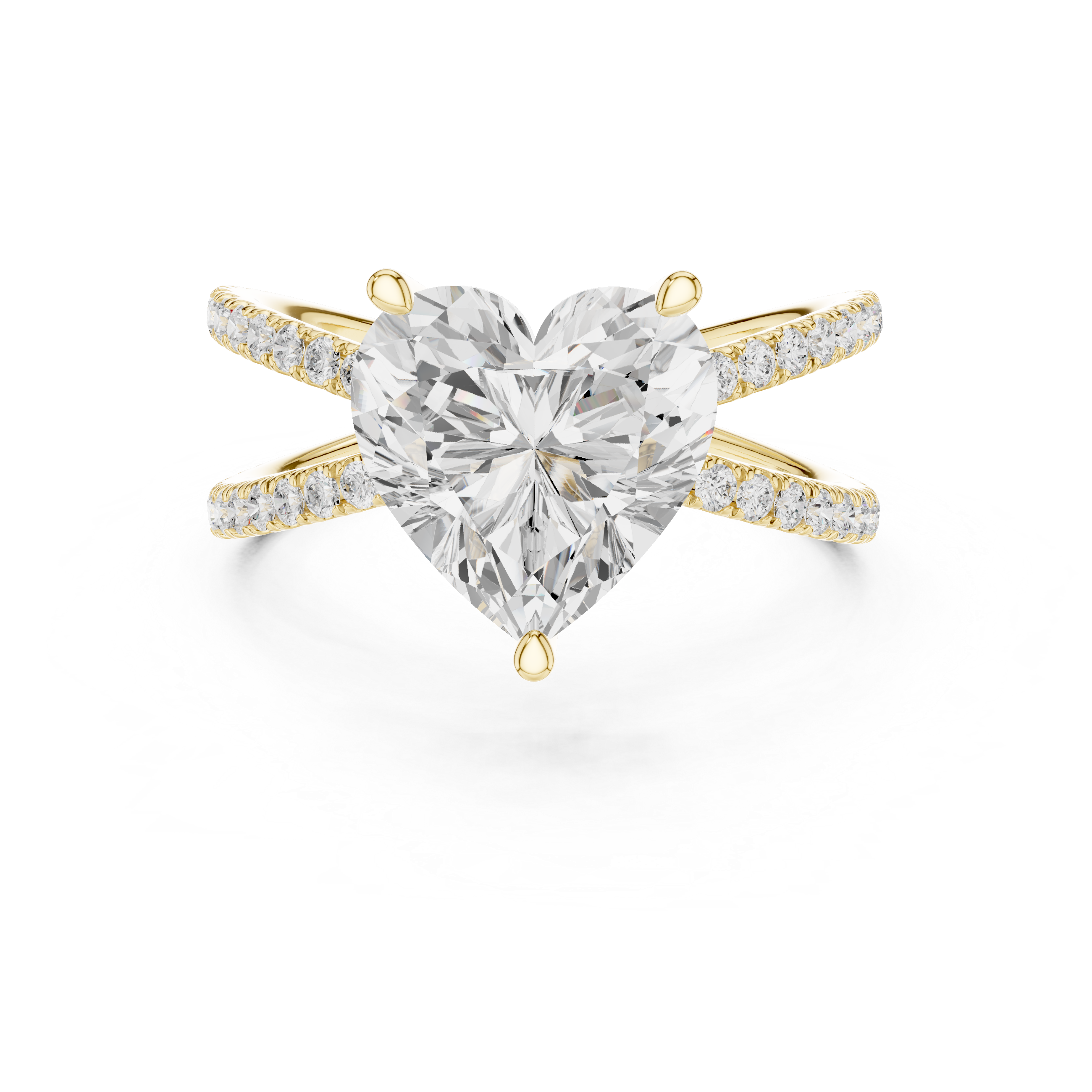 Criss Cross Heart Cut Lab Grown Diamond Wedding Ring