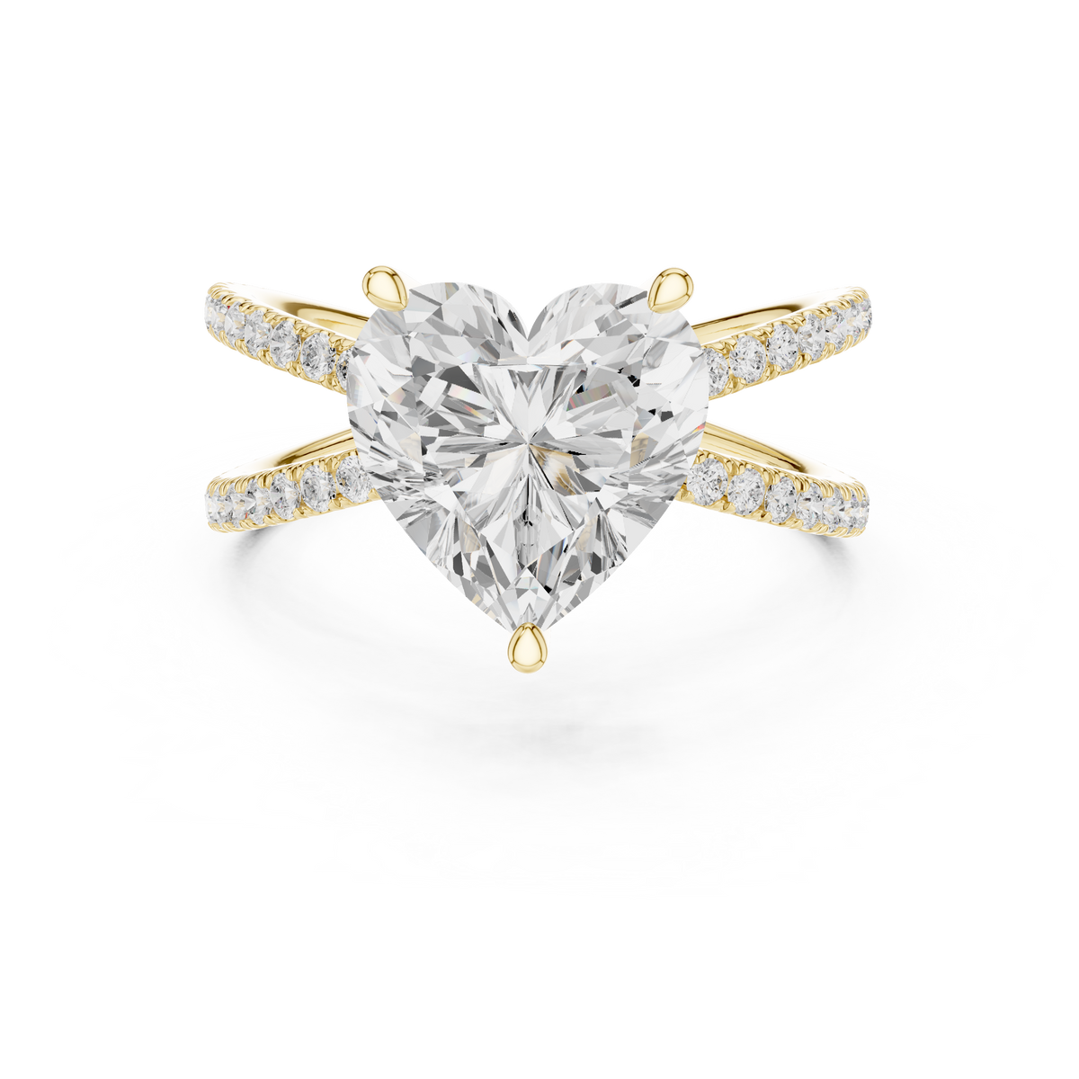 Criss Cross Heart Cut Lab Grown Diamond Wedding Ring