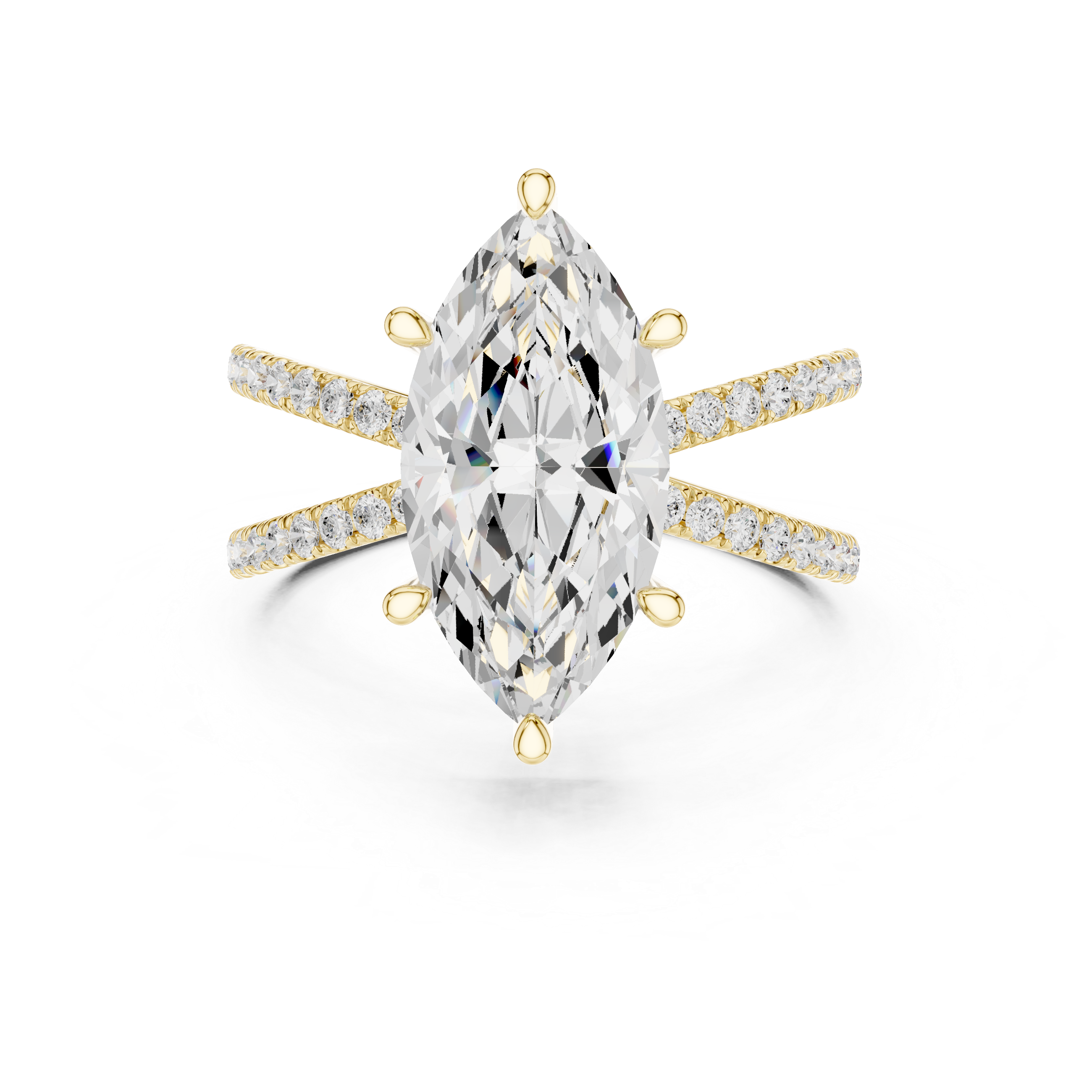 Criss Cross Marquise Cut Lab Grown Diamond Wedding Ring