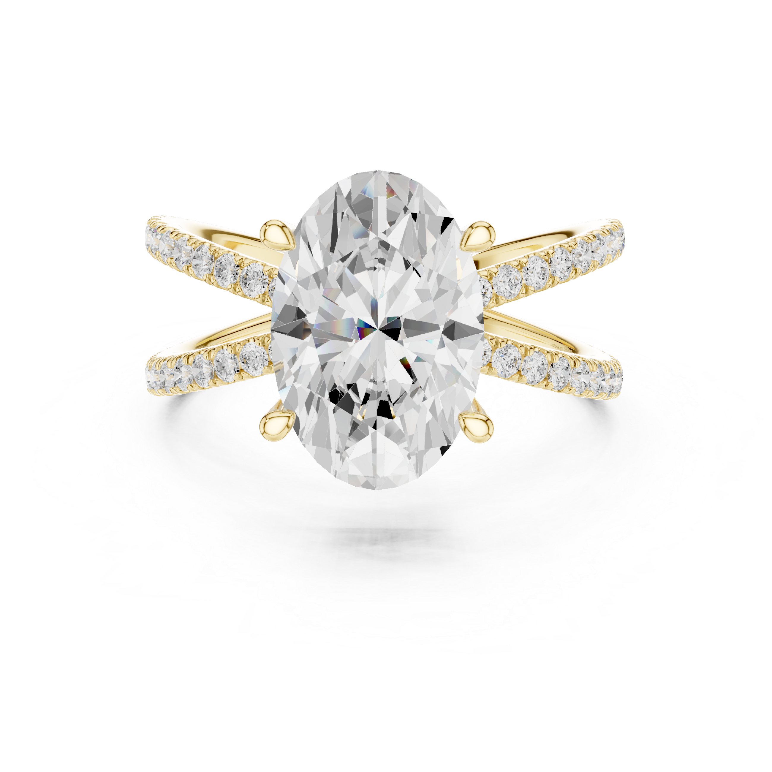 Criss Cross Oval Cut Lab Grown Diamond Wedding Ring