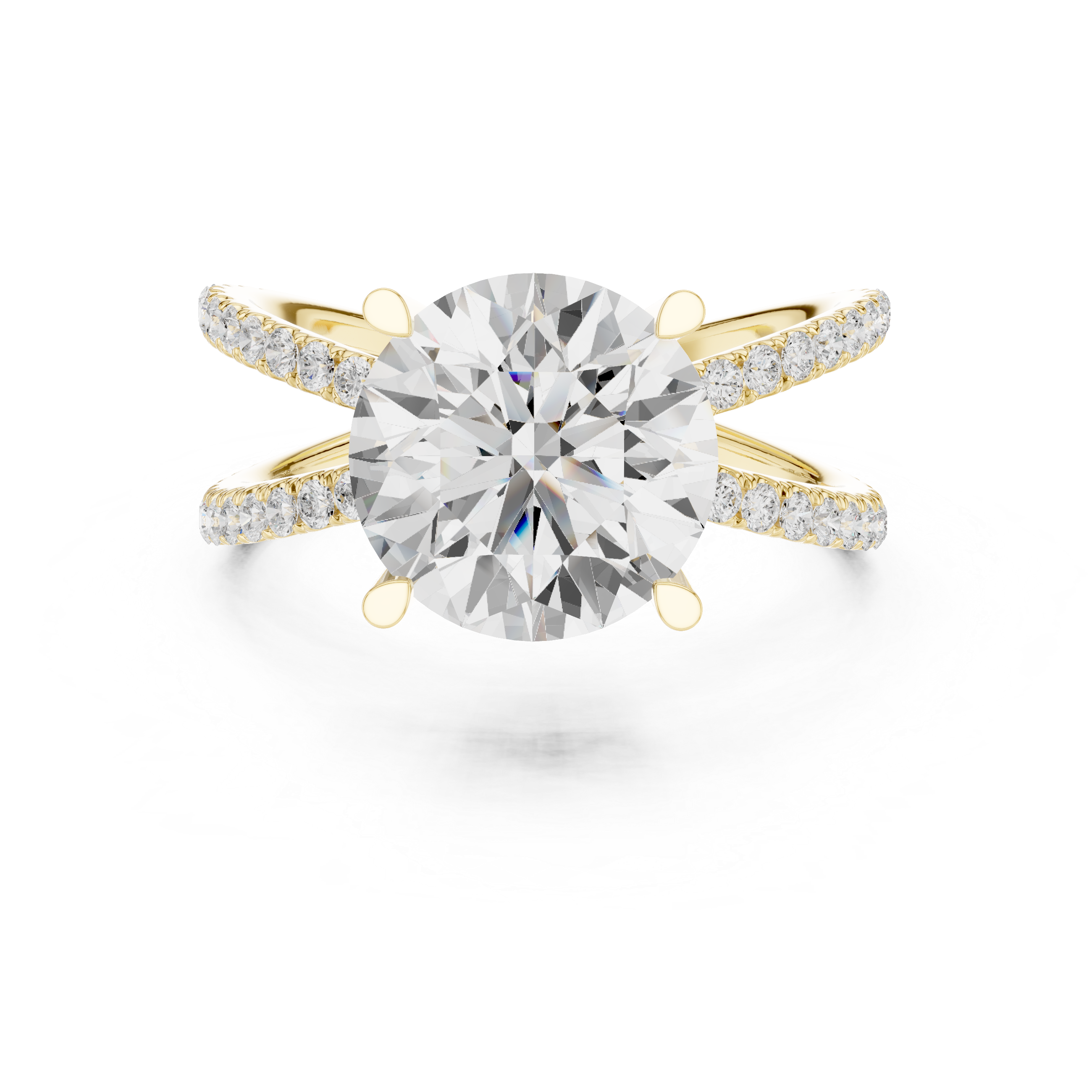 Criss Cross Round Cut Lab Grown Diamond Wedding Ring
