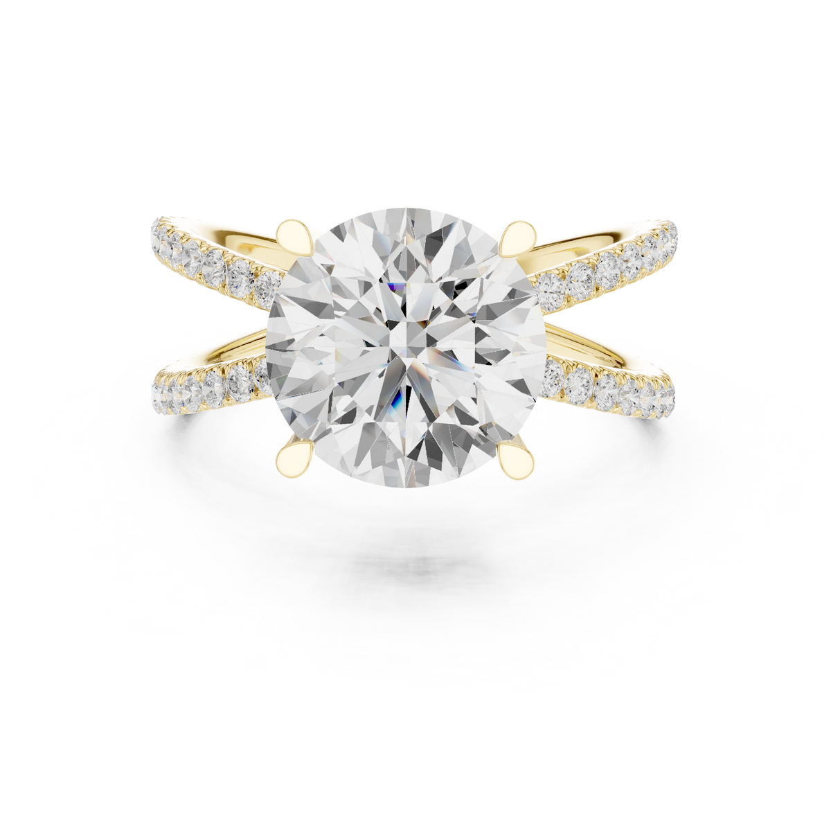 Criss Cross Round Cut Lab Grown Diamond Wedding Ring