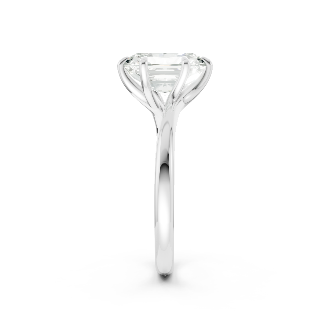 Radiant Diamond Bypass Shank Solitaire Ring