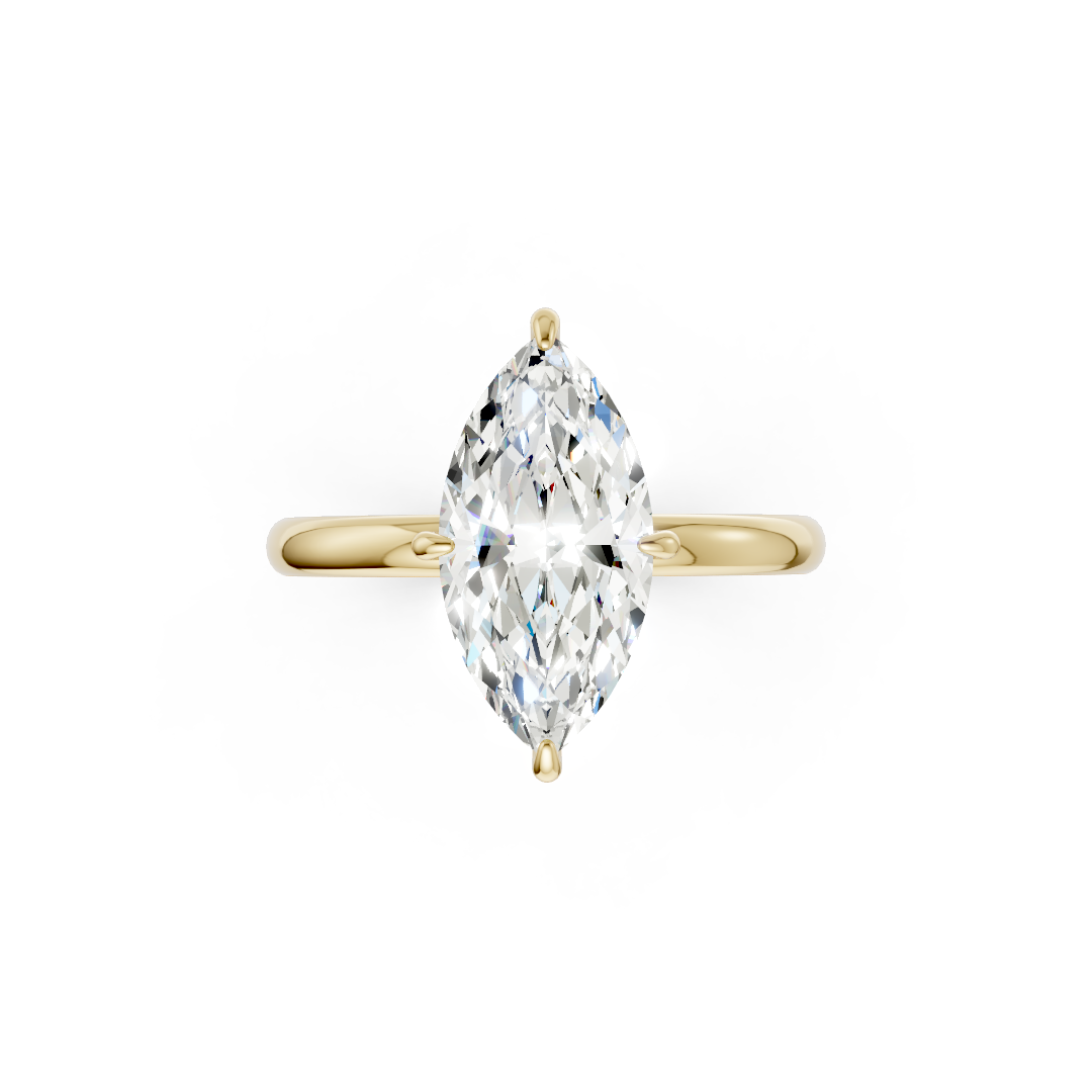 Marquise Diamond Hidden Halo Ring