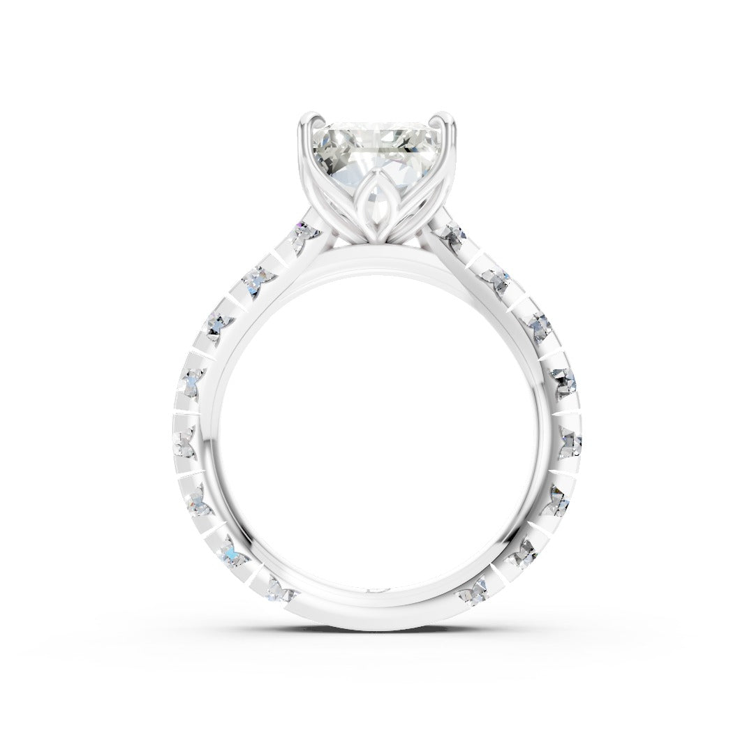Radiant Cut Lab Grown Diamond Eternity Engagement Ring