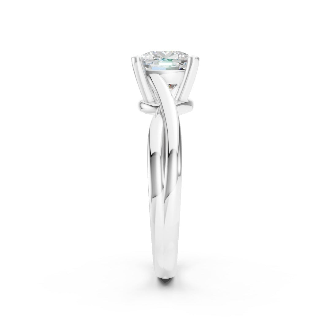 Twisted Shank Cushion Diamond Solitaire Ring