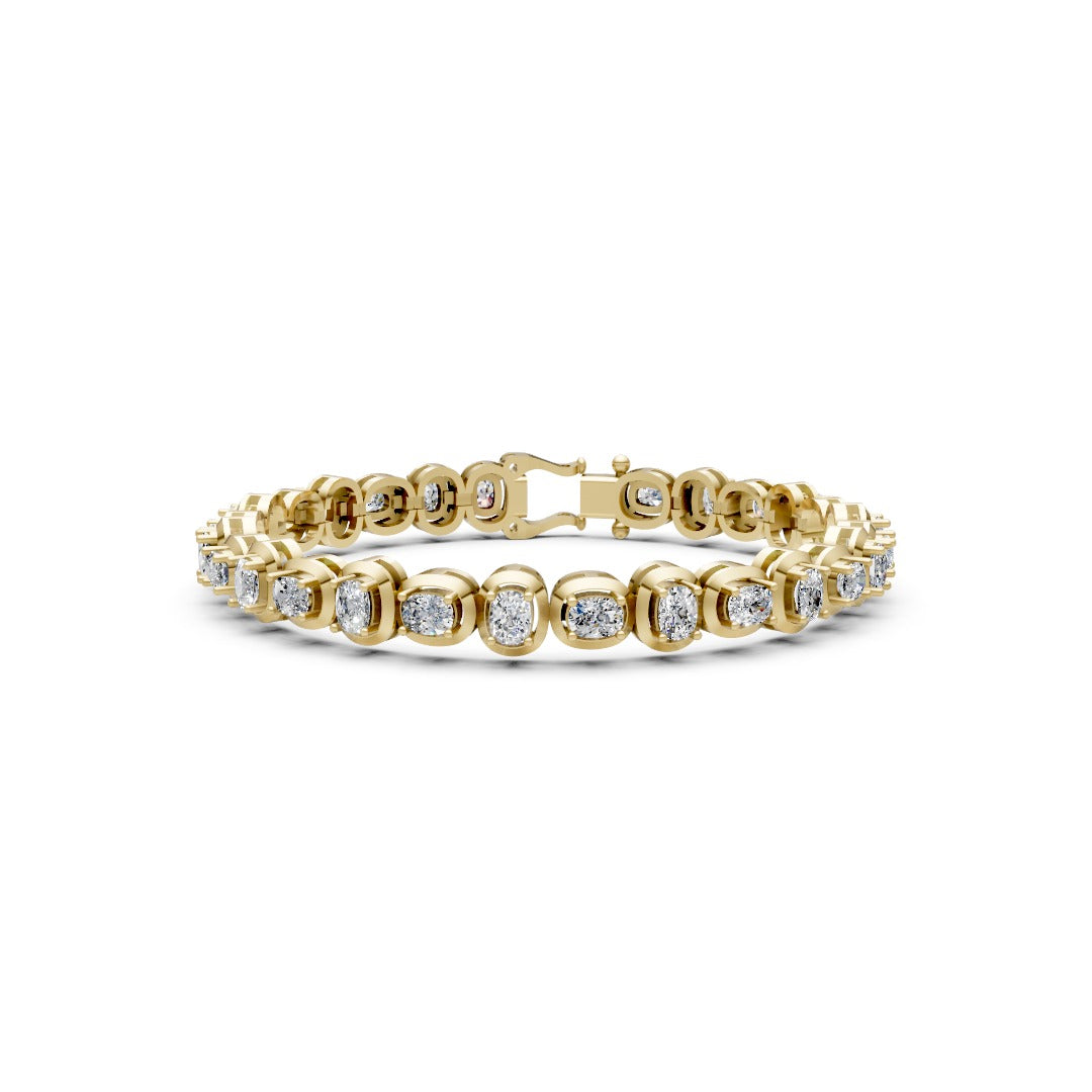 Bezel Set Cushion Diamond Tennis Bracelet