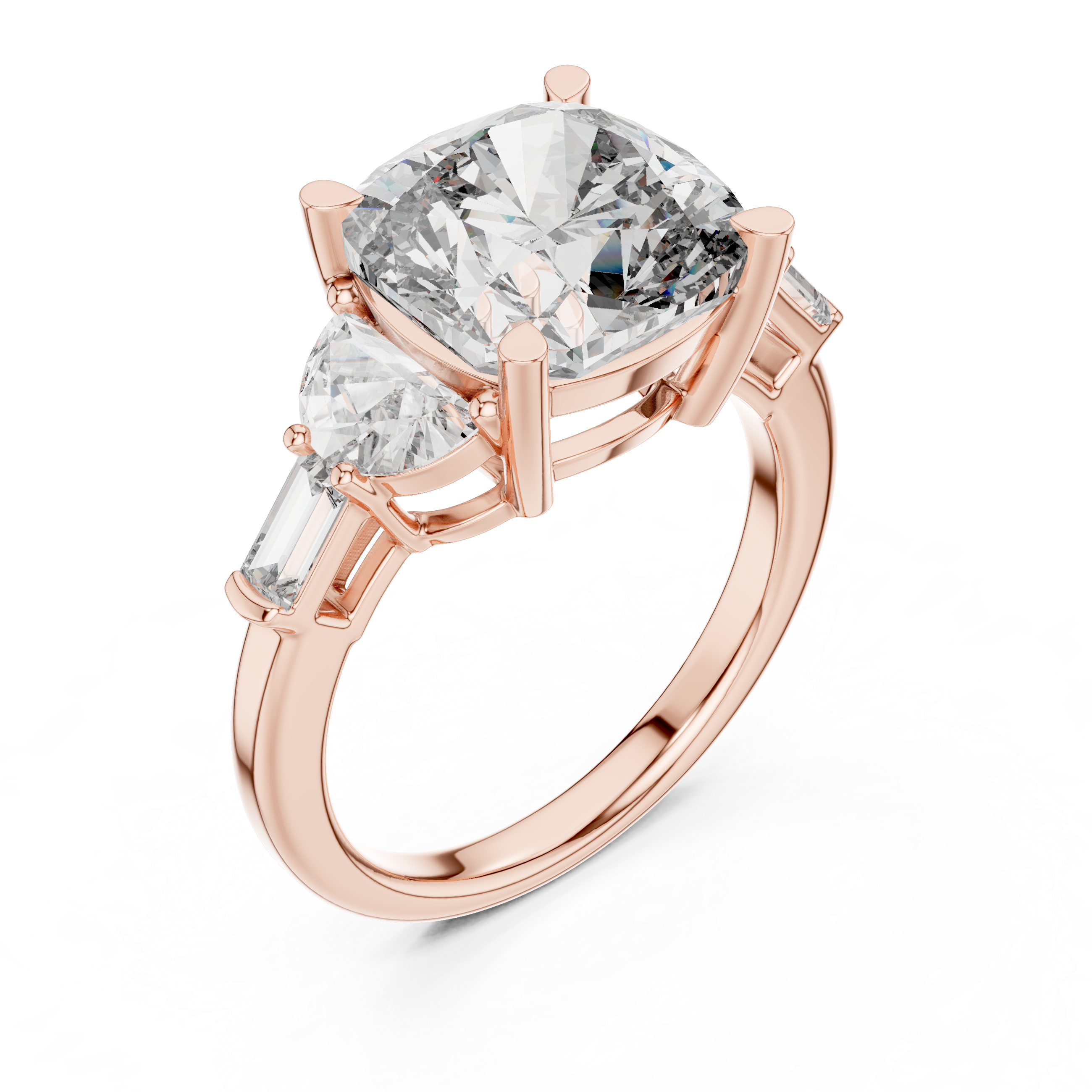 Five-Stone Cushion Diamond Wedding Ring