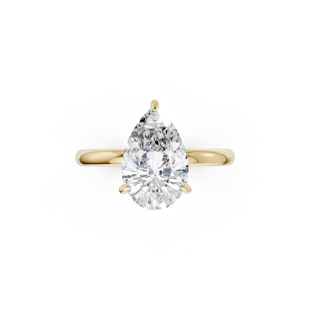 Pear Diamond Hidden Halo Ring