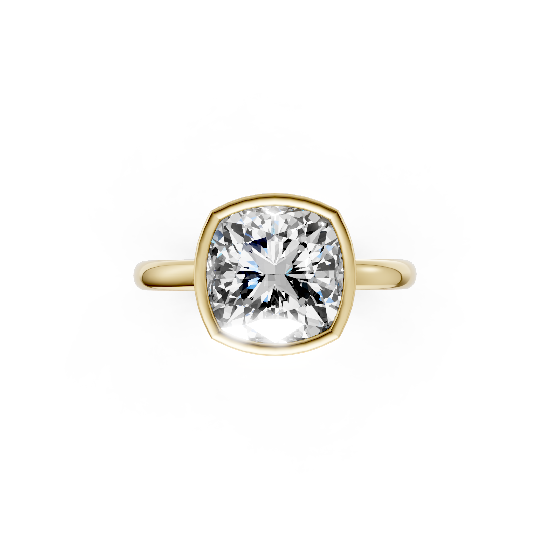 Cushion Solitaire Bezel Ring