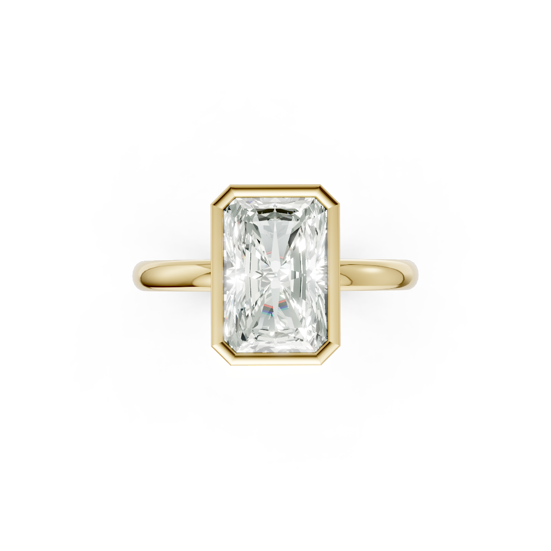 Radiant Solitaire Bezel Ring