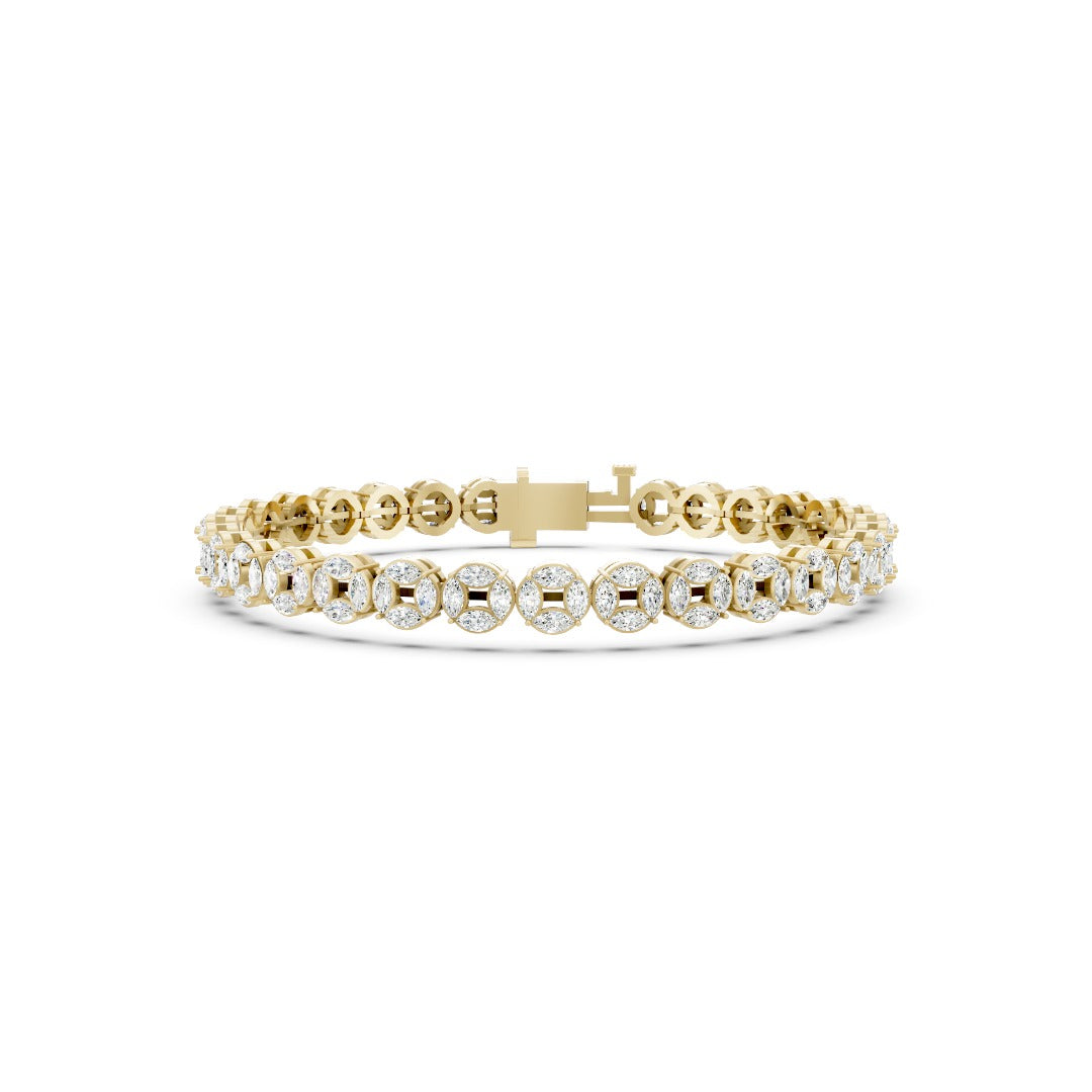 Marquise Cut Diamond Cricle Tennish Bracelet
