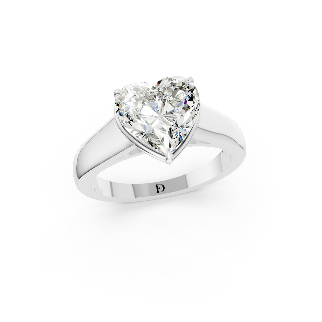 Heart Diamond Tapered Band Ring