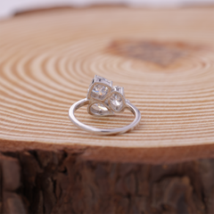 Trilogy Pear Cushion Oval Cut Engagement Ring