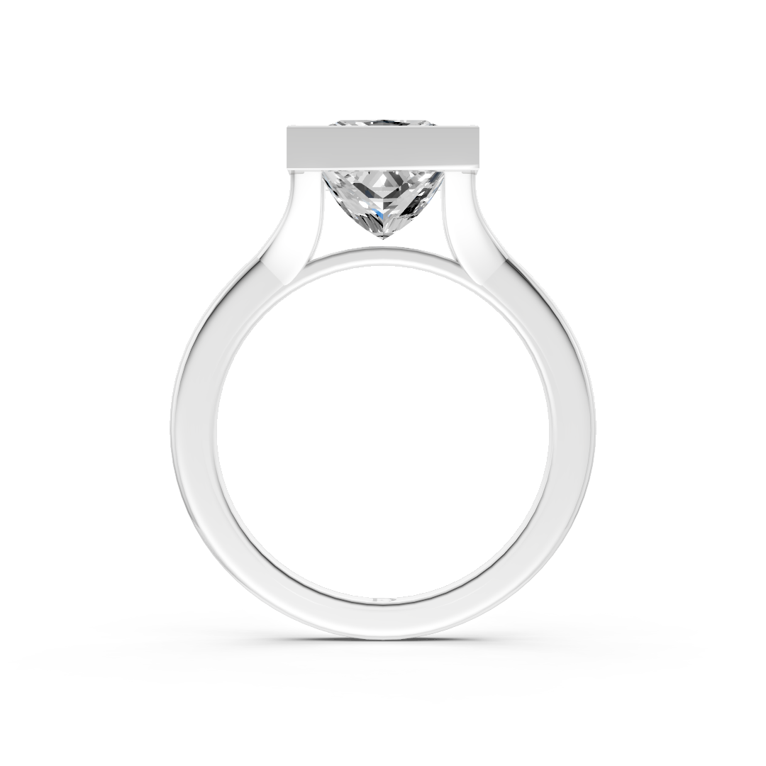 Princess Bezel Cathedral Shank Ring