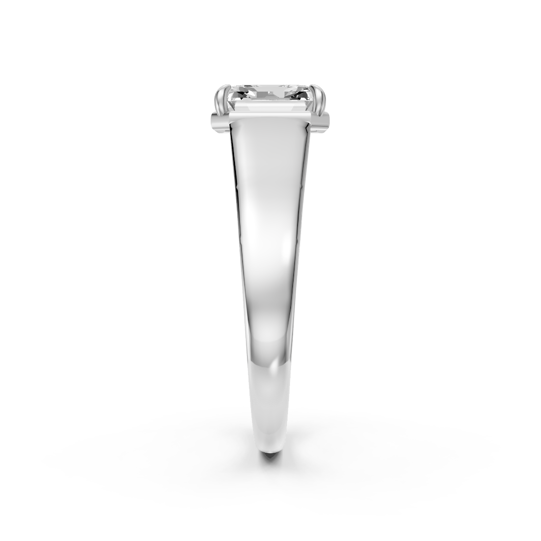 Asscher Diamond Tapered Band Ring