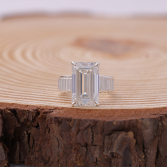 Emerald Cut Claw Prong Diamond Engagement Ring
