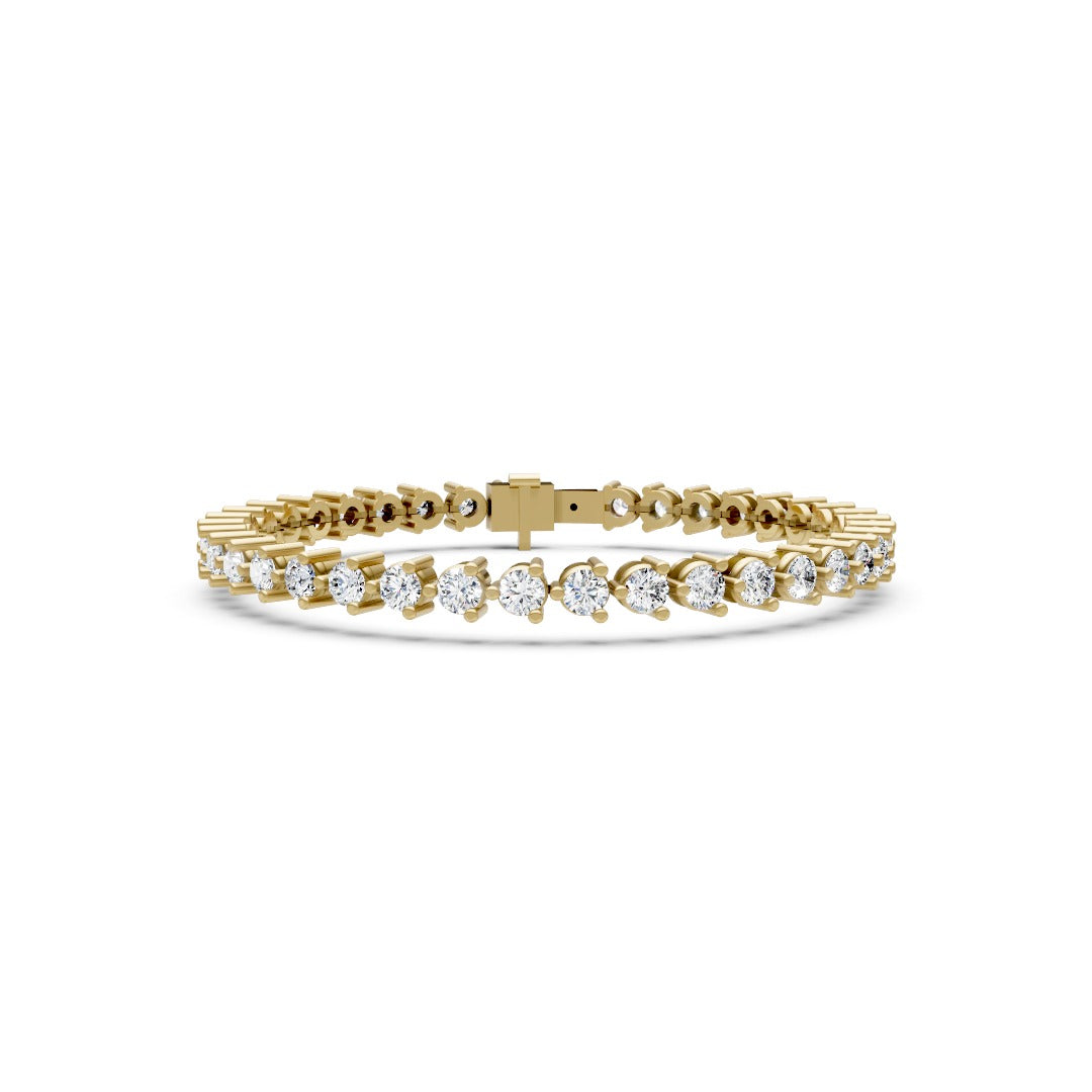 Classic Round Cut Lab Diamond Prong Setting Tennis Bracelet
