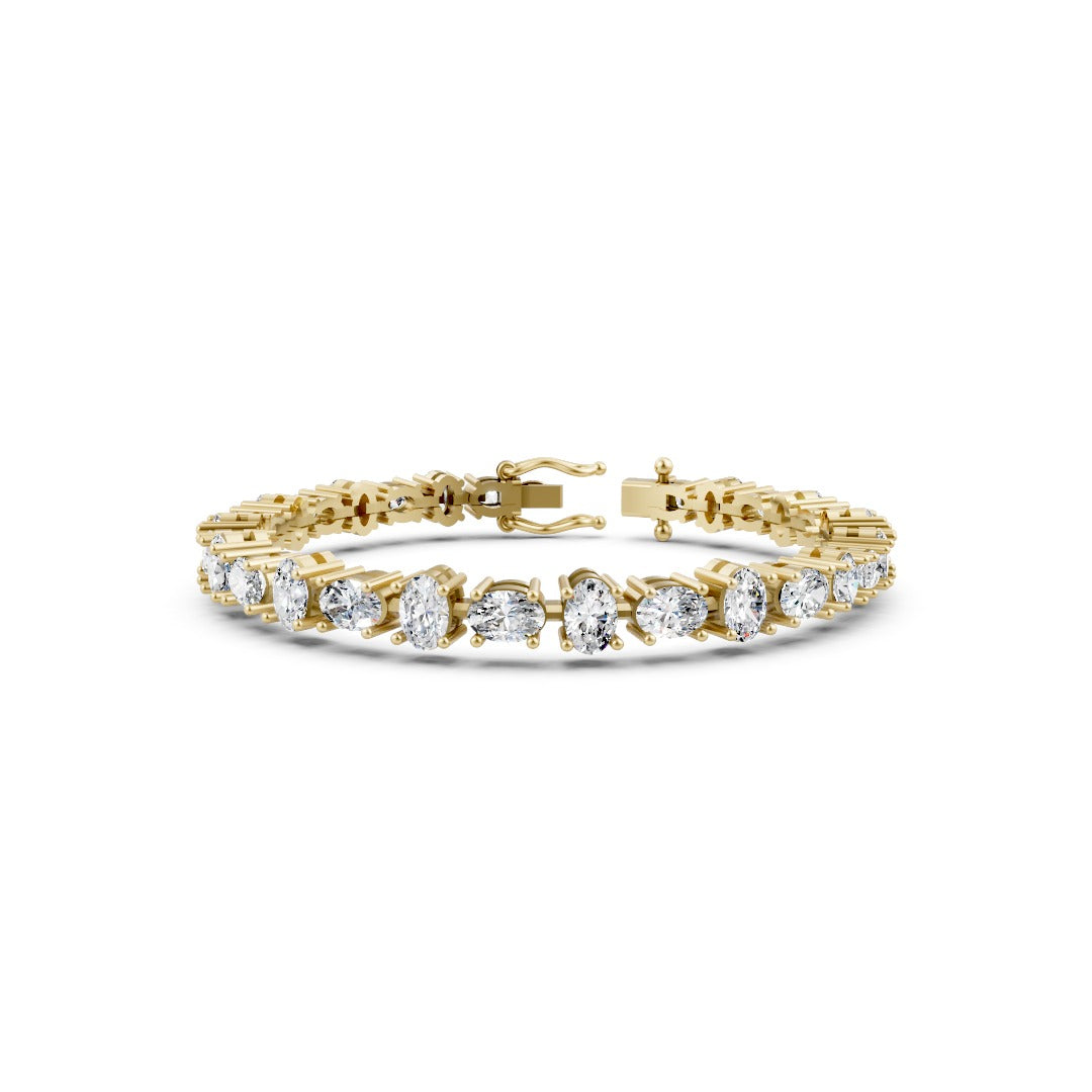 Elegant Oval Cut Diamond Prong Setting Tennis Bracelet