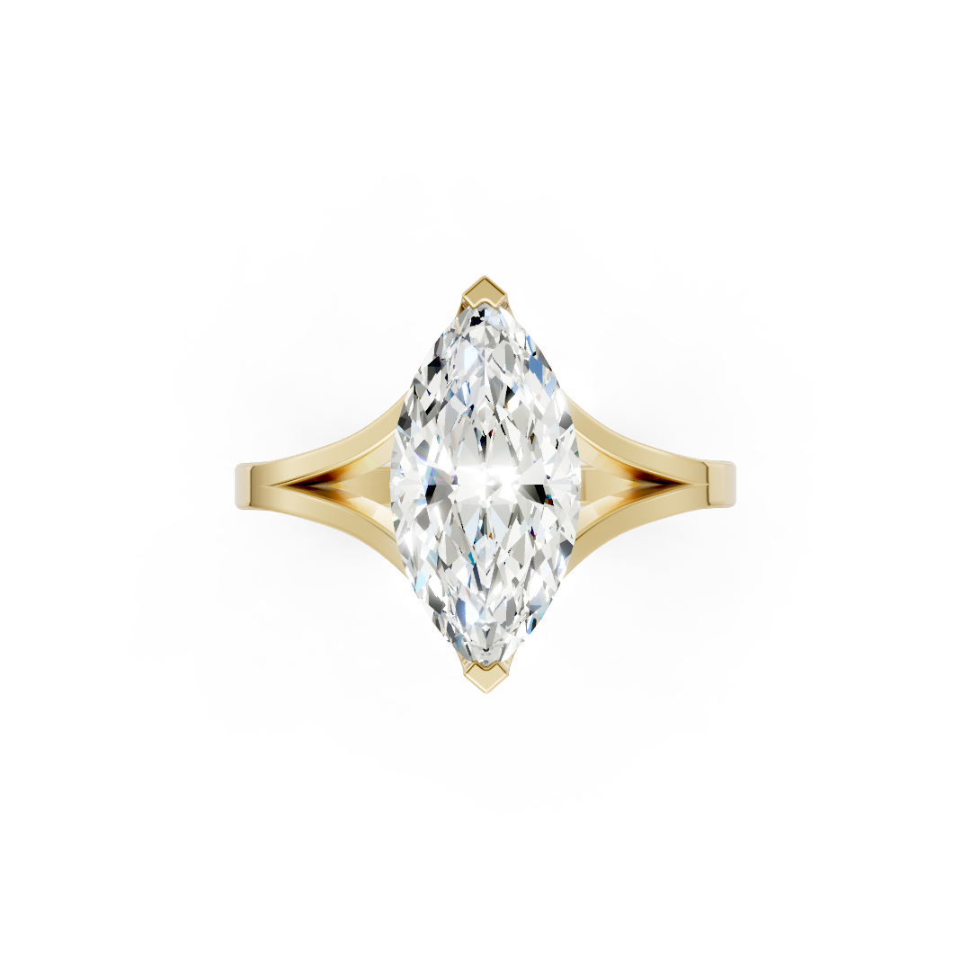 Marquise Cut Minimalist Split Shank Ring